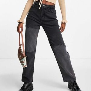 Hollister Black Patchwork Dad Jean